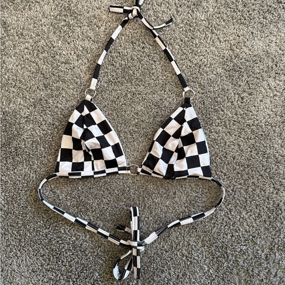 Goodbye Bread Other - Checkered Black and White Bikini Top